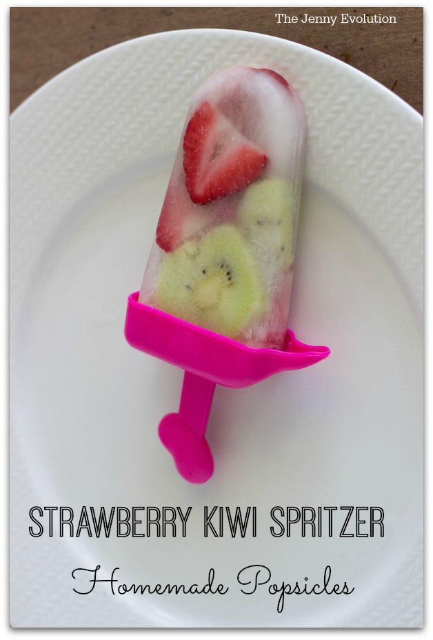 Homemade Strawberry Kiwi Spritzer Popsicle Recipe | The Jenny Evolution