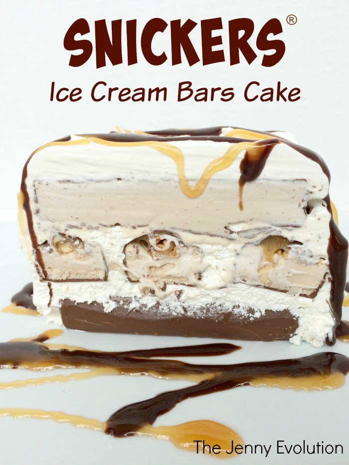 Snickers Ice Cream Bar Cake from The Jenny Evolution