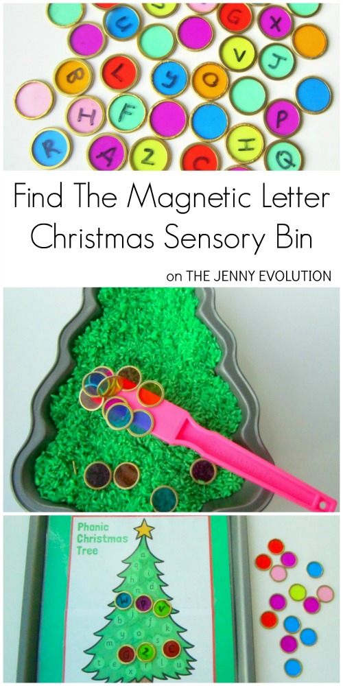 Find the Magnetic Letter Christmas Sensory Bin | The Jenny Evolution